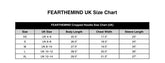 FEARTHEMIND UK Size Chart for Cropped Hoodie